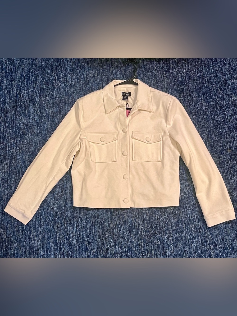 Nicole Miller Women's White Button-Front Jacket